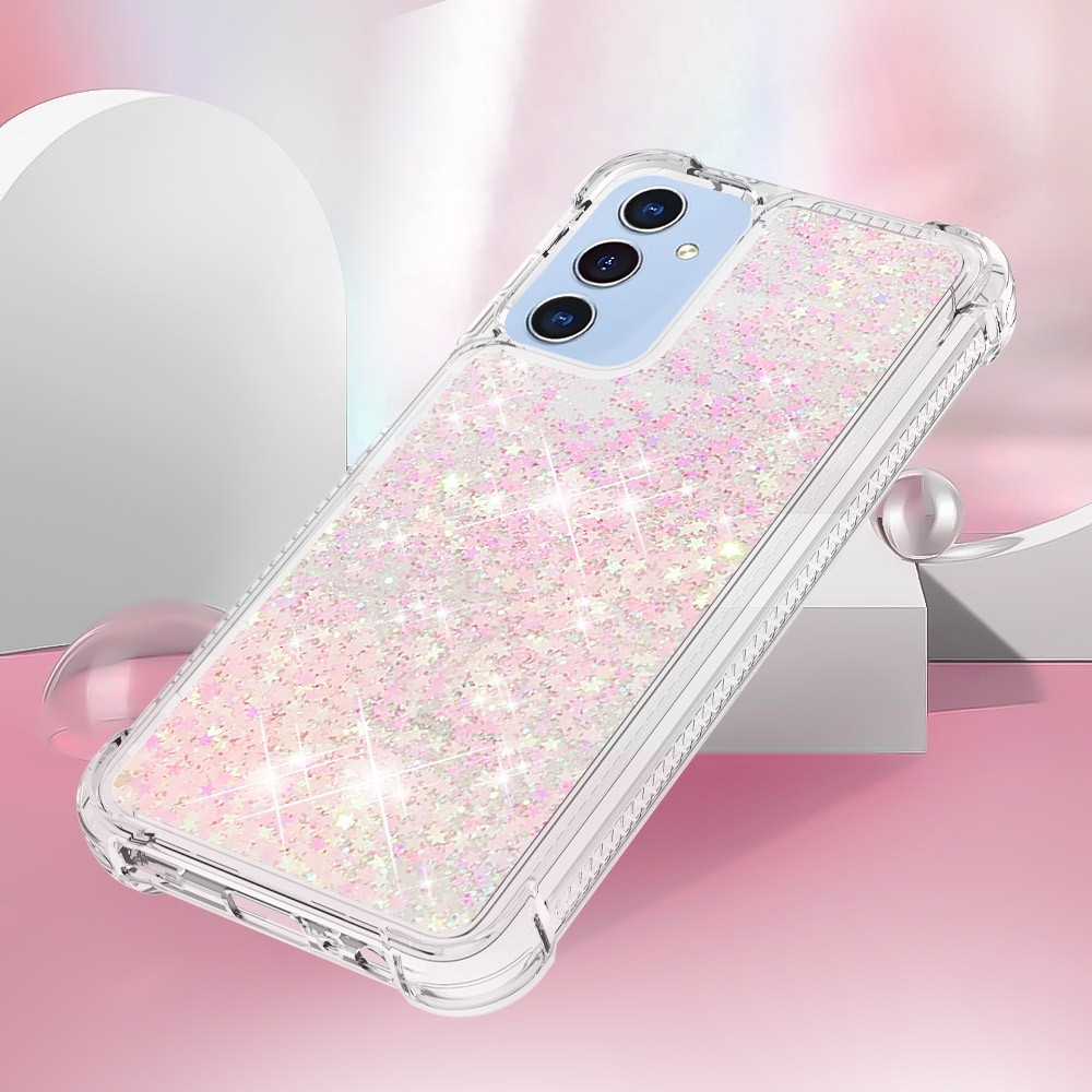 Glitter přesýpací gelový obal na Samsung Galaxy A26 5G - růžový/hvězdičky
