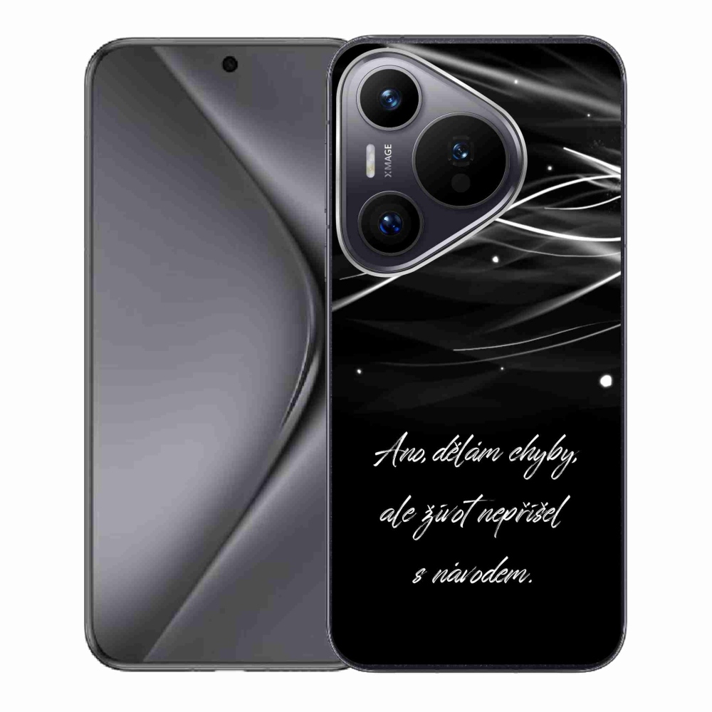 Gelový kryt mmCase na Huawei Pura 70 - citát černé pozadí