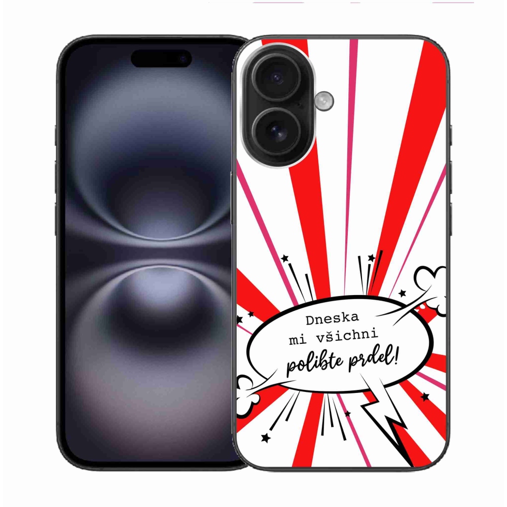Gelový kryt mmCase na iPhone 16 - vtipný text 15 bílé pozadí