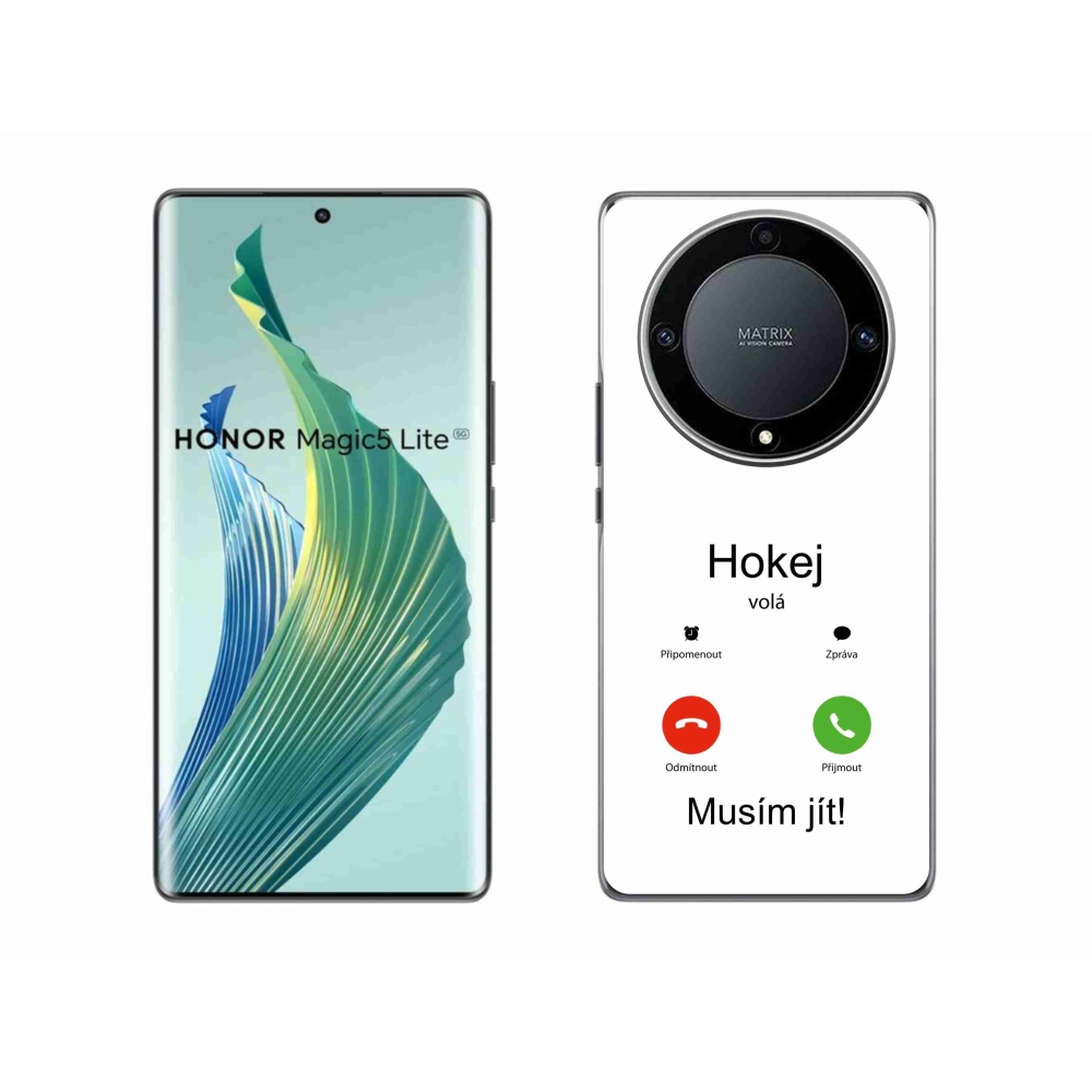 Gelový kryt mmCase na Honor Magic 5 Lite 5G - hokej volá bílé pozadí