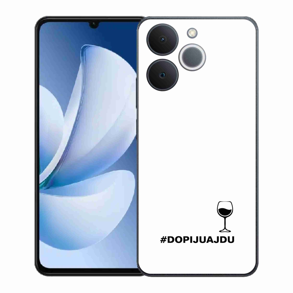 Gelový kryt mmCase na Realme Note 70T - vinný motiv bílé pozadí