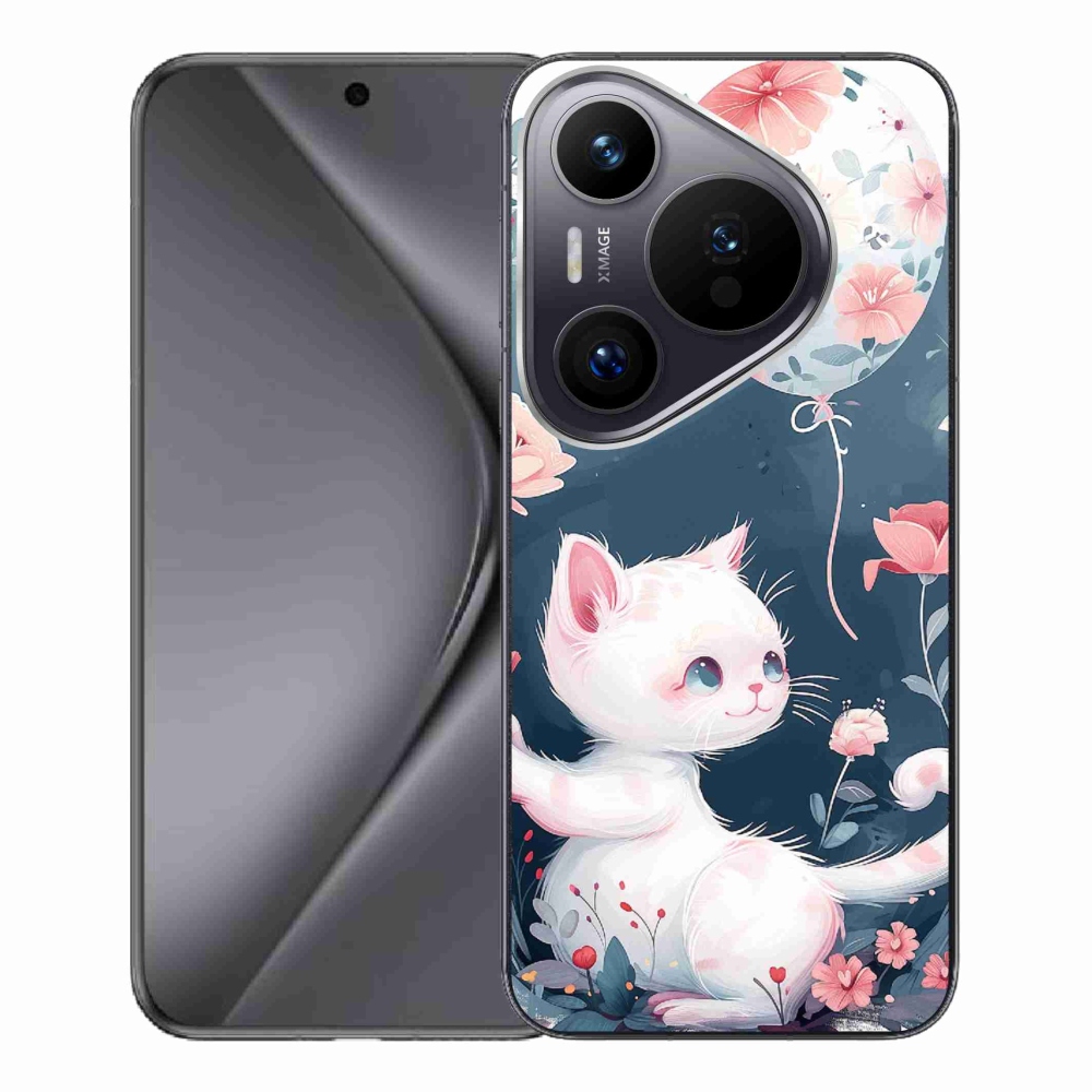 Gelový kryt mmCase na Huawei Pura 70 Pro - kotě s balónkem