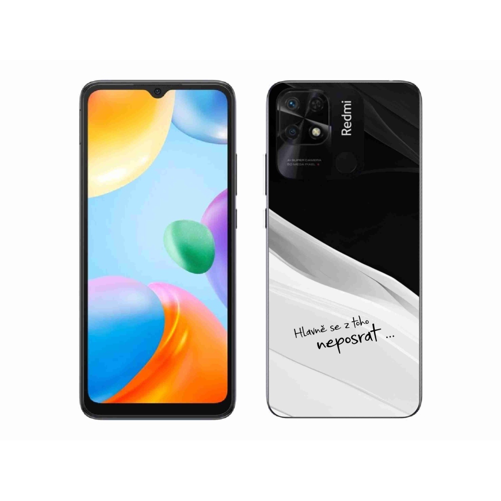 Gelový kryt mmCase na Xiaomi Redmi 10C - vtipný text 13 bíločerné pozadí
