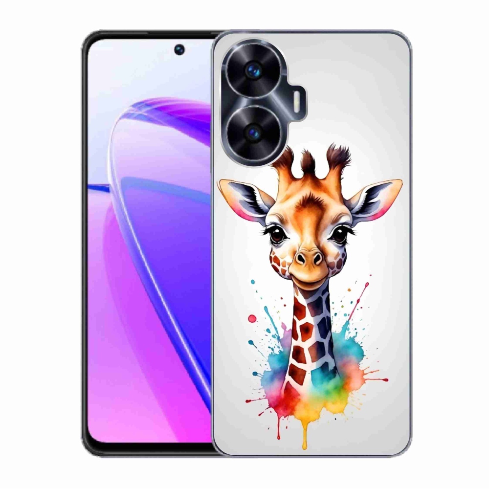 Gelový kryt mmCase na Realme C55 - žirafa 1