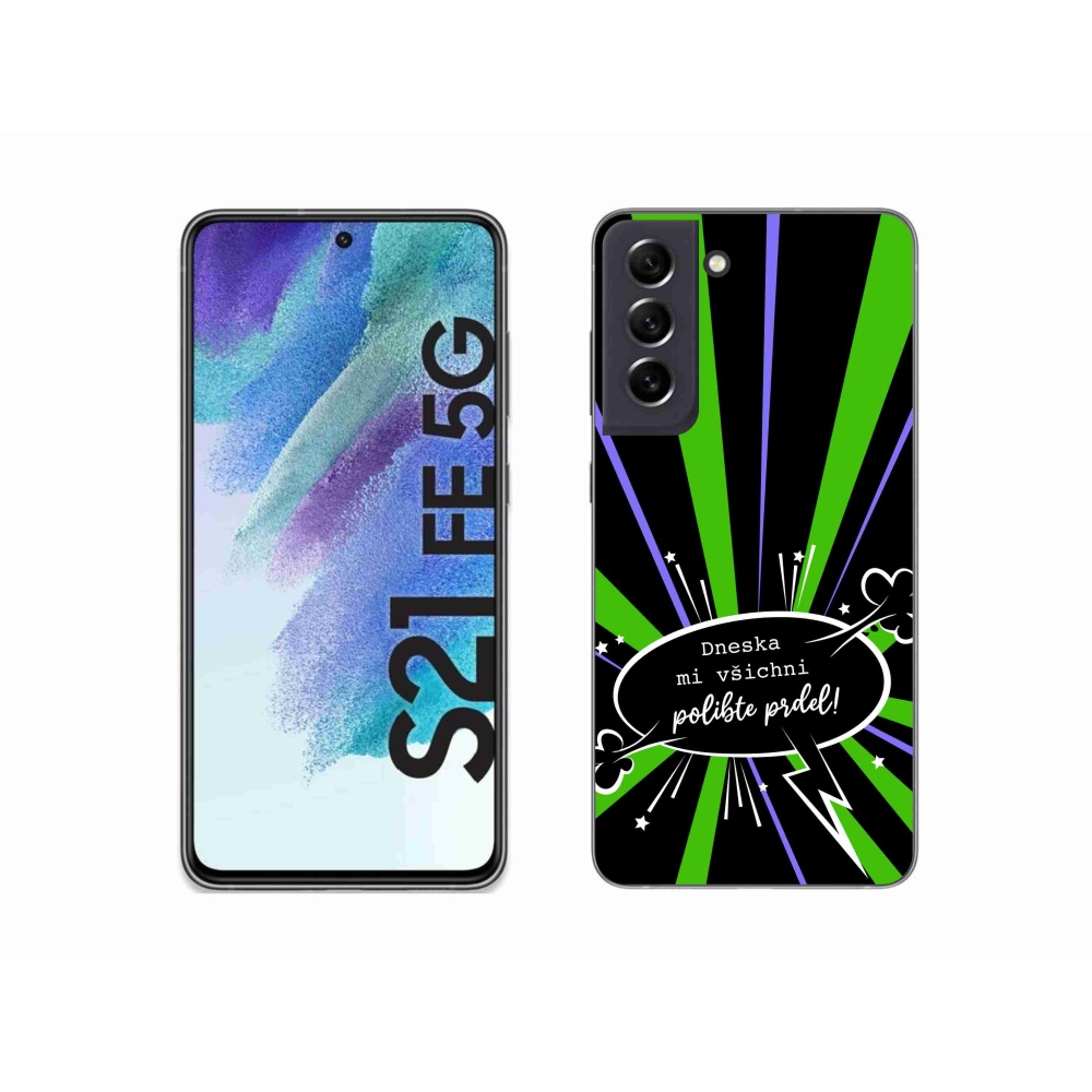 Gelový kryt mmCase na Samsung Galaxy S21 FE 5G - vtipný text 15 černé pozadí