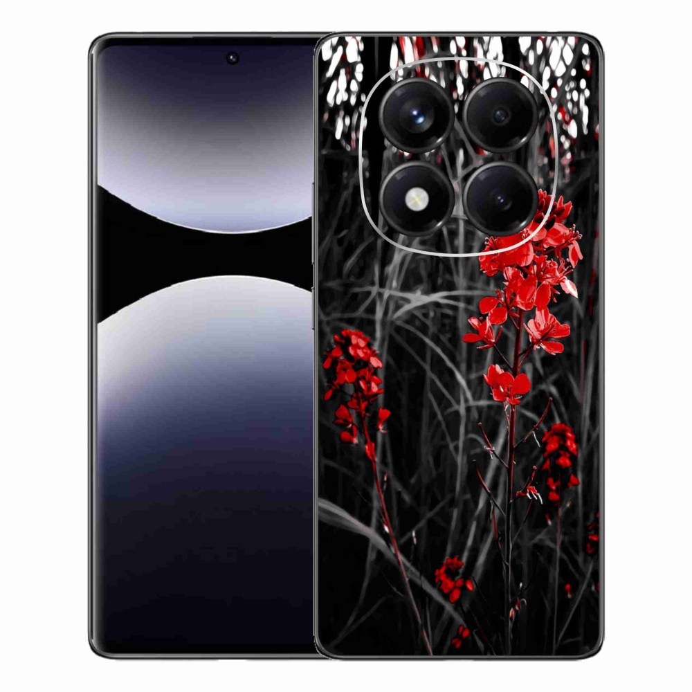 Gelový kryt mmCase na Xiaomi Redmi Note 14 Pro - červená rostlina