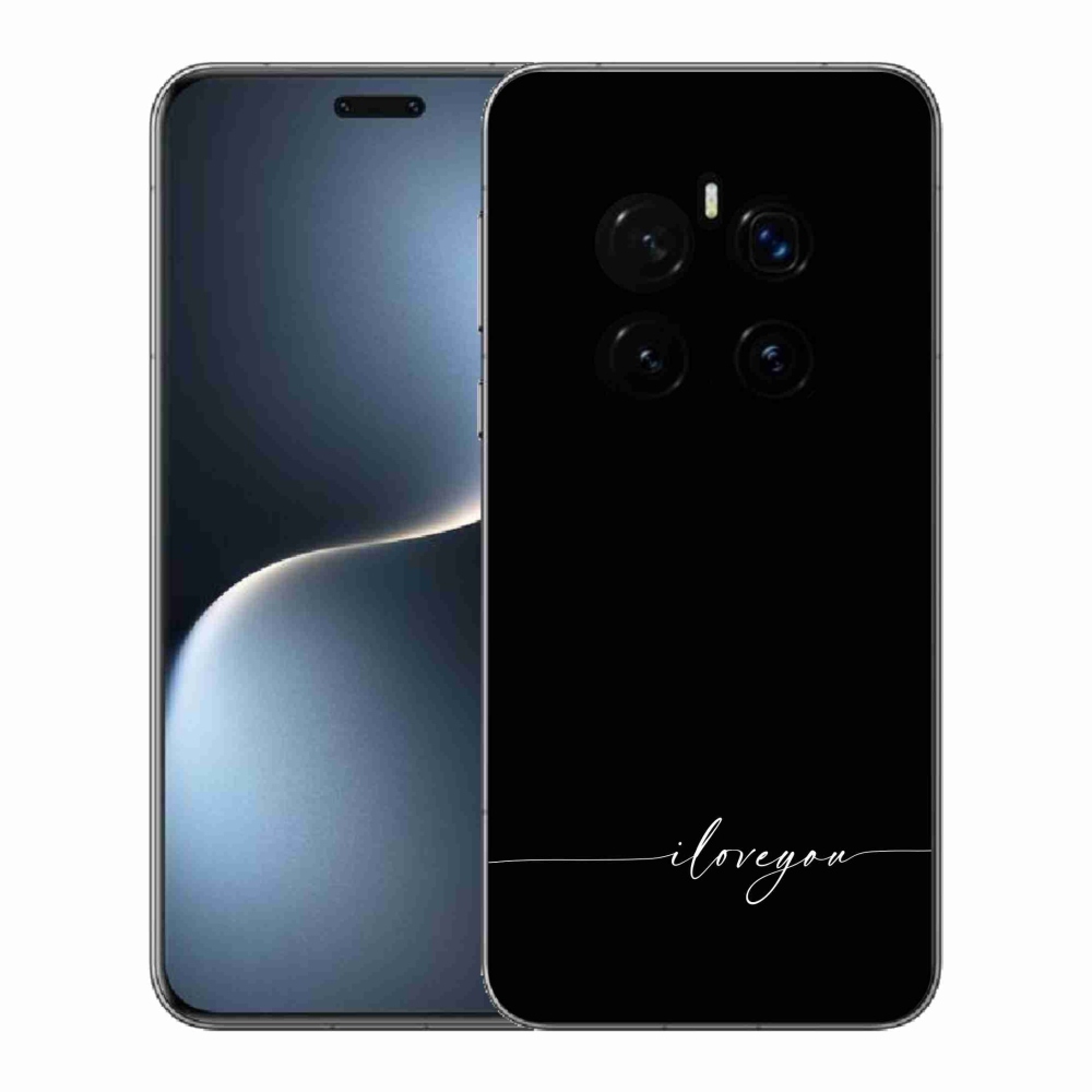 Gelový kryt mmCase na Honor Magic 7 Pro 5G - I love you černé pozadí