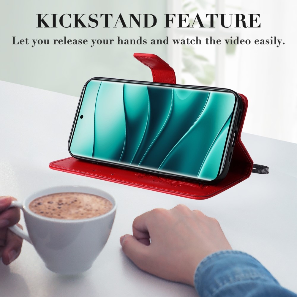 Big Butterfly knížkové pouzdro na Xiaomi Redmi Note 14 Pro 5G/Poco X7 5G/Note 14 Pro+ 5G - červené