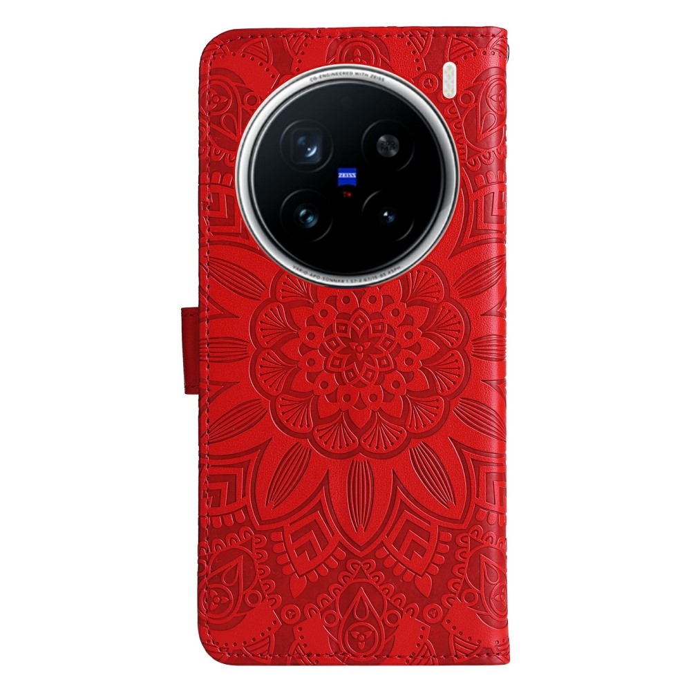 Sunflower knížkové pouzdro na Vivo X200 Pro 5G - červené