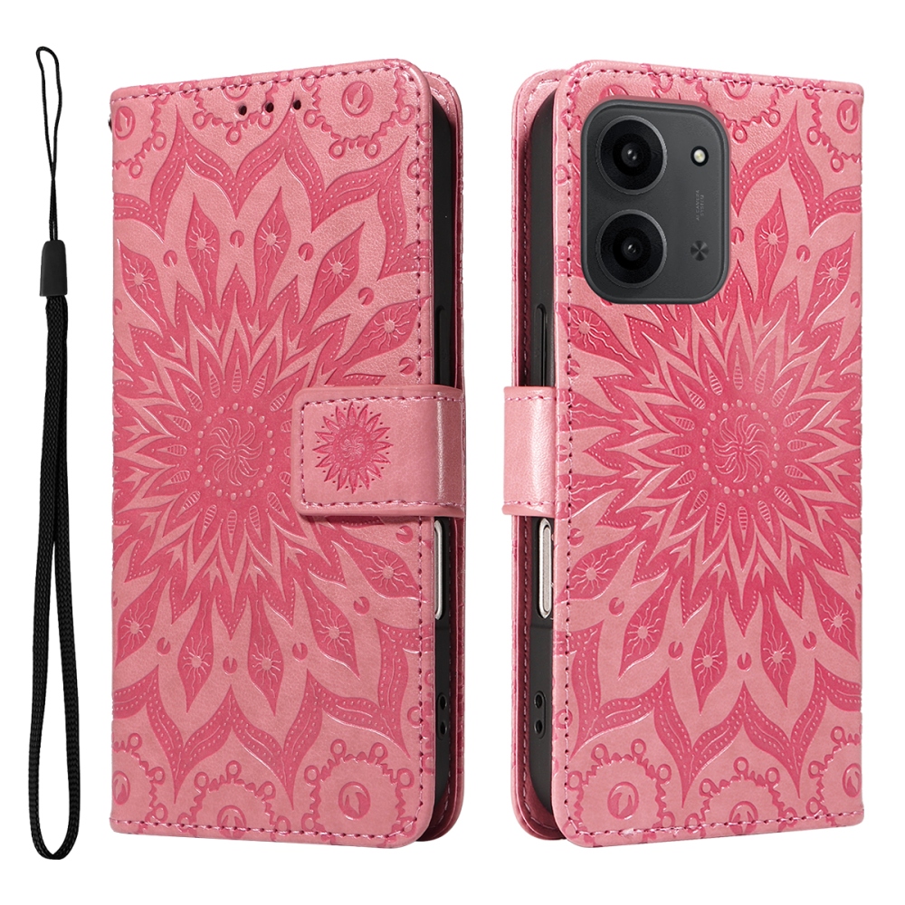 Sunflower knížkové pouzdro na Xiaomi Redmi 15C 4G/5G (173mm) - růžové