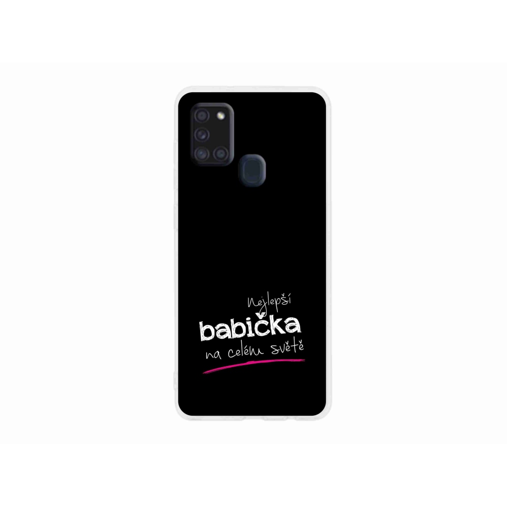Gelový kryt mmCase na Samsung Galaxy A21s - nejlepší babička 4 černé pozadí
