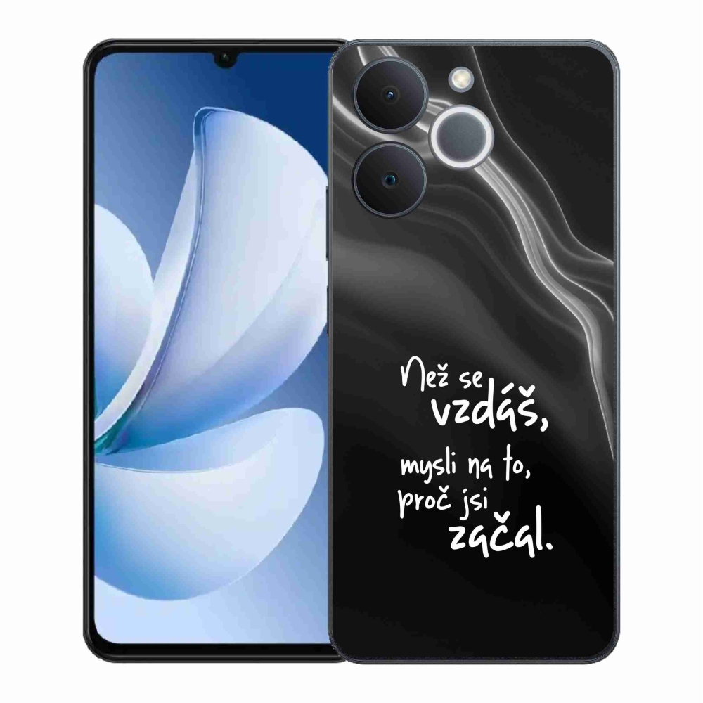 Gelový kryt mmCase na Realme Note 70T - citát 2 černé pozadí
