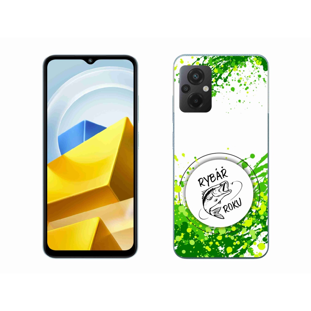 Gelový kryt mmCase na Xiaomi Poco M5 4G - rybář roku bílé pozadí
