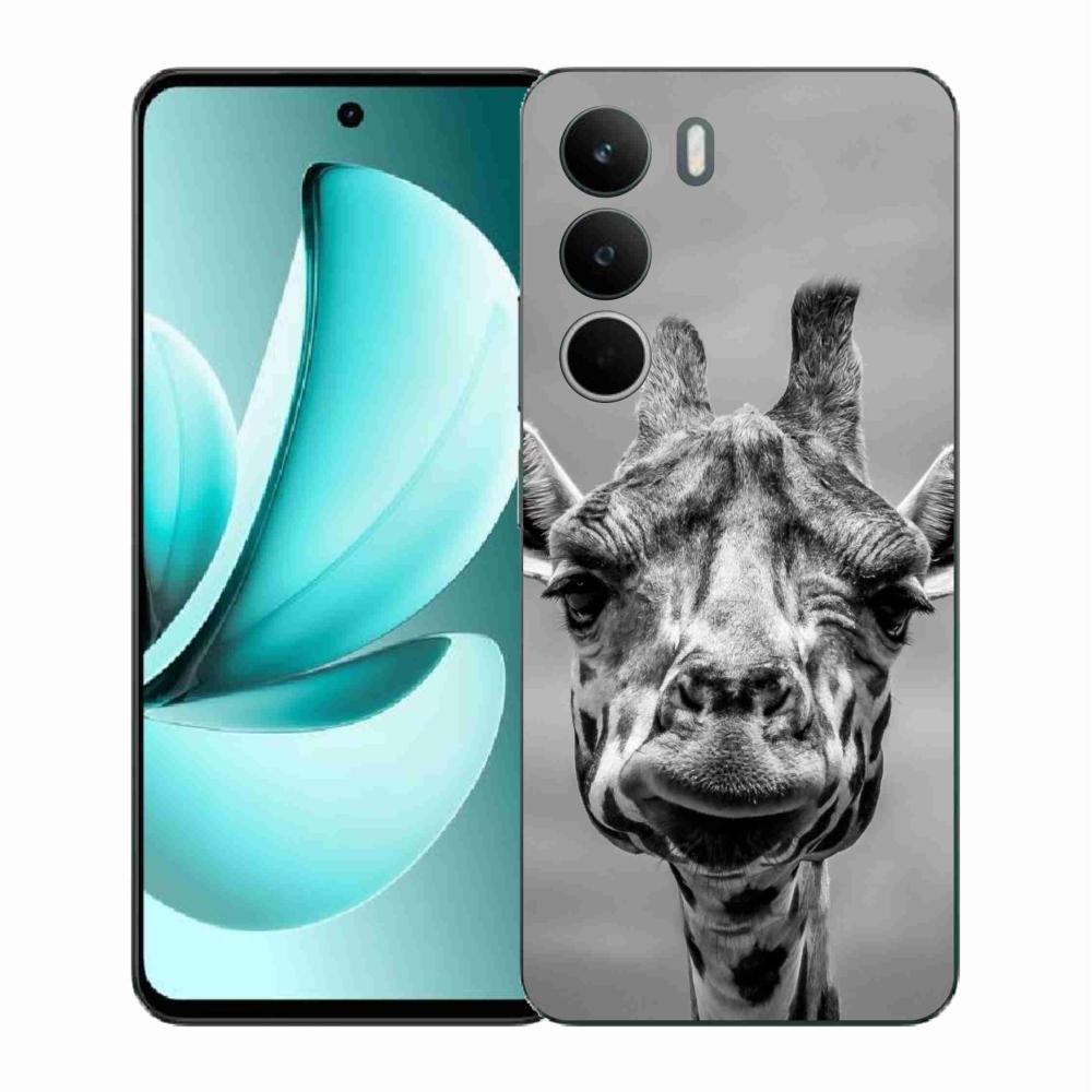 Gelový kryt mmCase na Realme C71 - černobílá žirafa