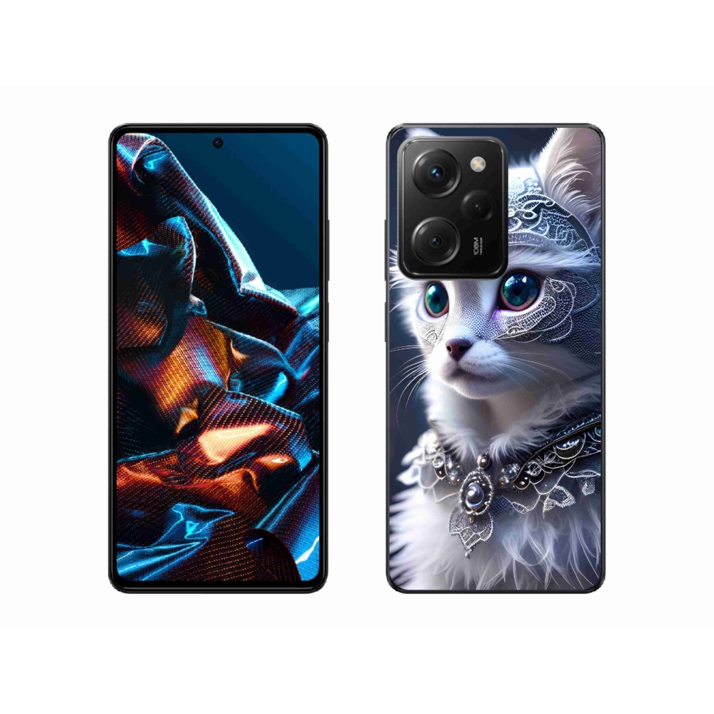 Gelový kryt mmCase na Xiaomi Poco X5 Pro 5G - bílá kočka