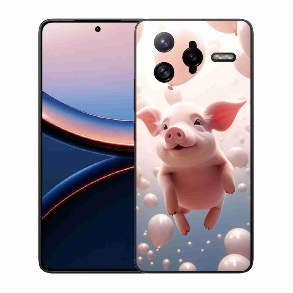 Gelový kryt mmCase na Xiaomi Poco F7 Ultra - prasátko s balónky