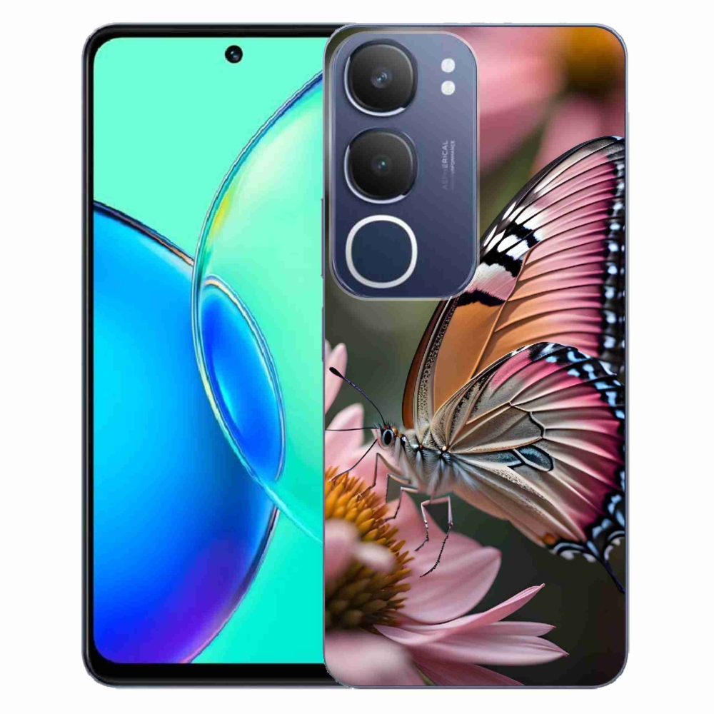 Gelový kryt mmCase na Vivo Y19s - barevný motýl