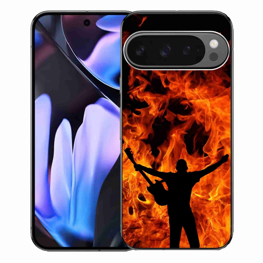 Gelový kryt mmCase na Google Pixel 9 Pro XL - muzikant a oheň