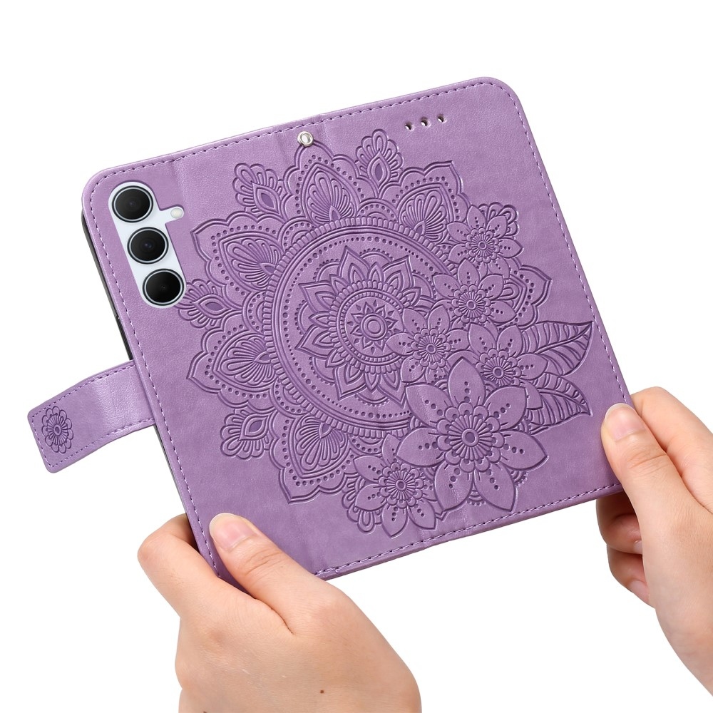 Mandala knížkové pouzdro na Samsung Galaxy A36 5G - fialové