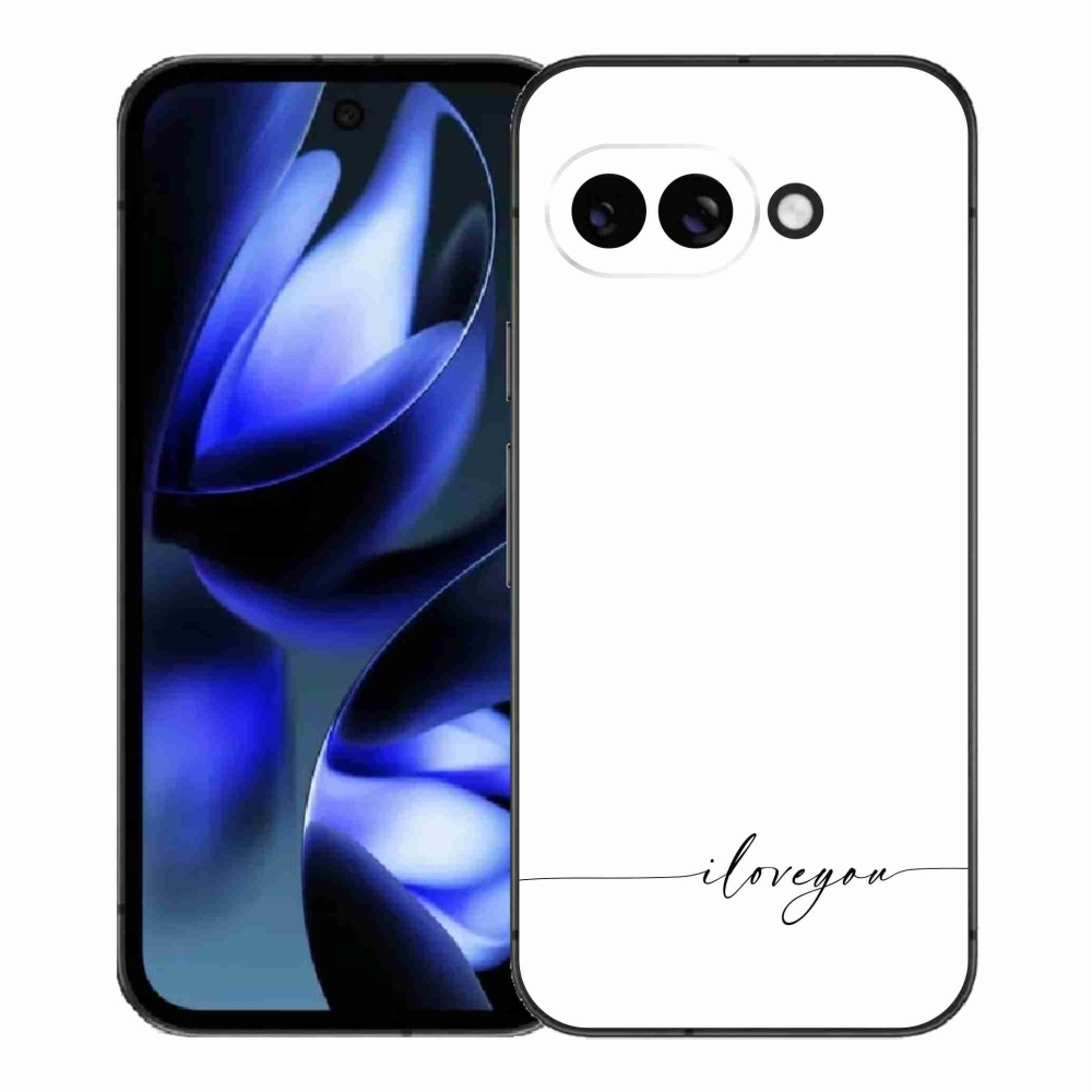 Gelový kryt mmCase na Google Pixel 9a - I love you bílé pozadí
