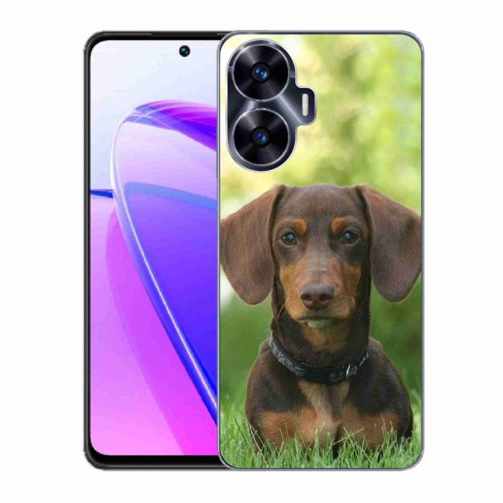 Gelový obal mmCase na Realme C55 - hnědý jezevčík