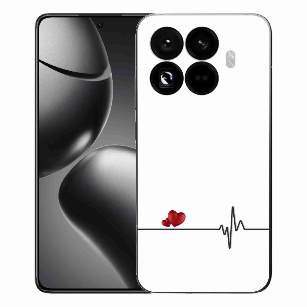 Gelový kryt mmCase na Xiaomi 15T Pro - srdce a tep bílé pozadí