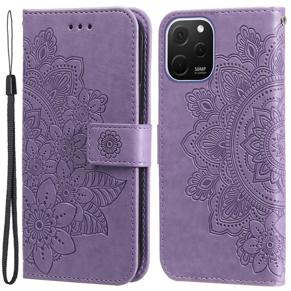 Mandala knížkové pouzdro na Huawei Nova Y61 - fialové