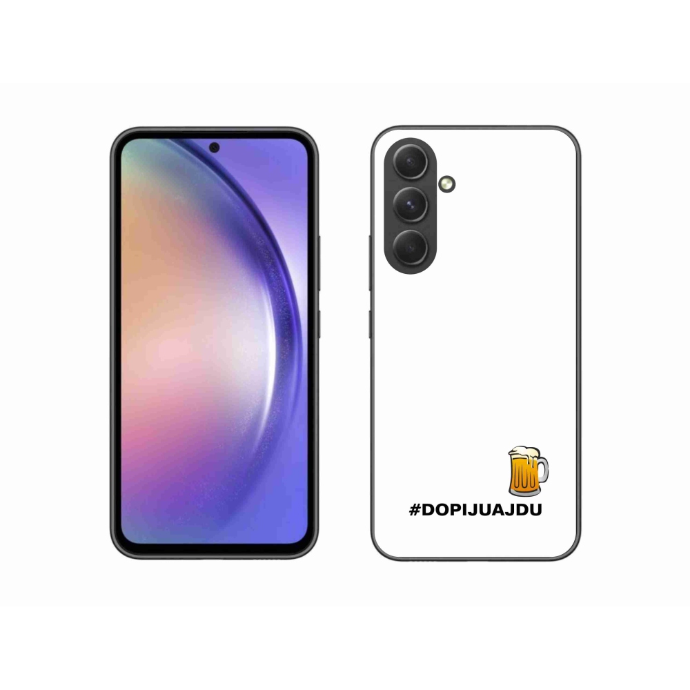 Gelový kryt mmCase na Samsung Galaxy A54 5G - pivní motiv 1 bílé pozadí