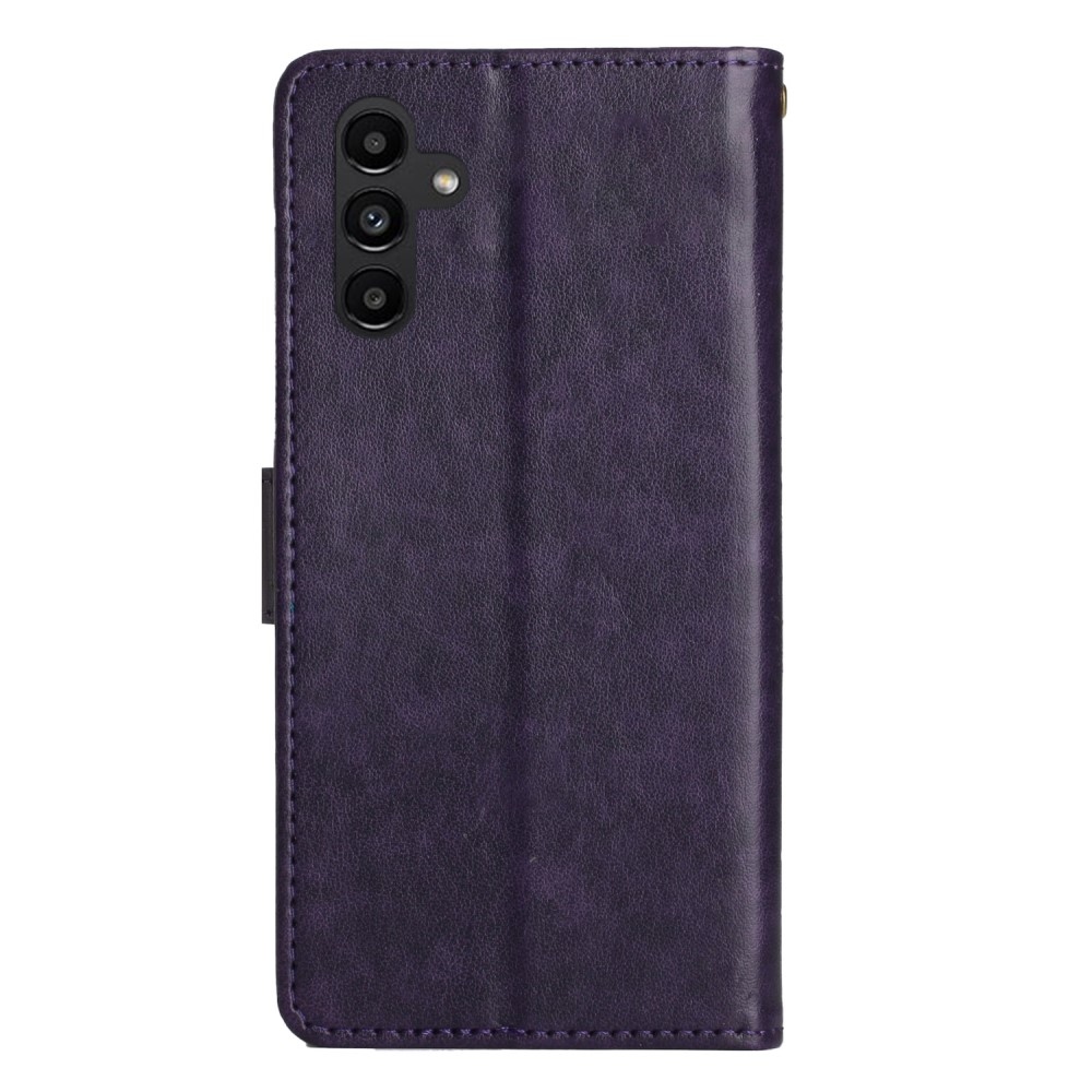 Flowers knížkové pouzdro na Samsung Galaxy S25 - tmavěfialové