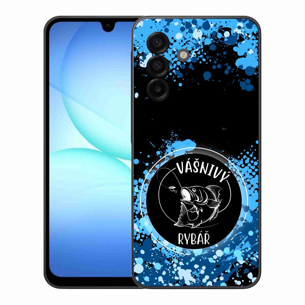 Gelový kryt mmCase na Samsung Galaxy A17 5G - vášnivý rybář černé pozadí