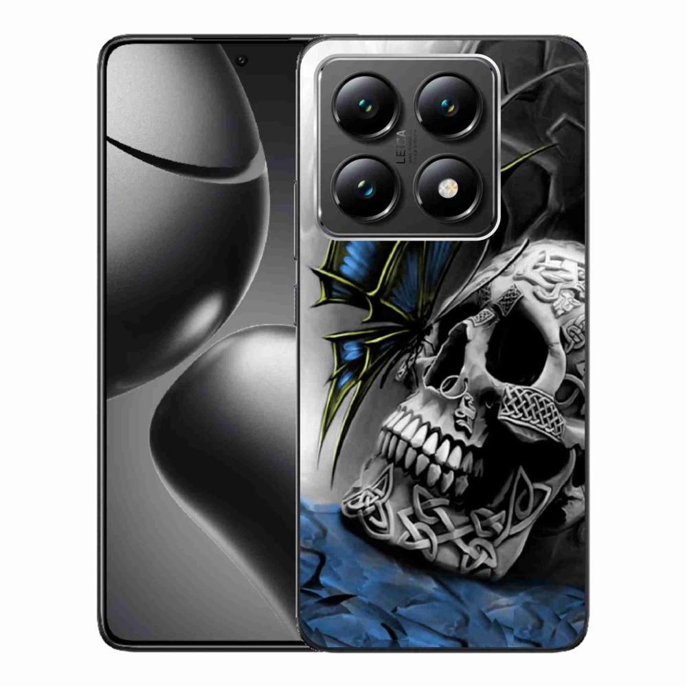 Gelový kryt mmCase na Xiaomi 14T - motýl a lebka