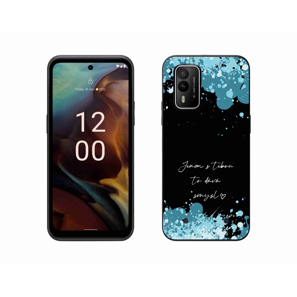 Gelový kryt mmCase na Nokia XR21 - zamilovaný text černé pozadí