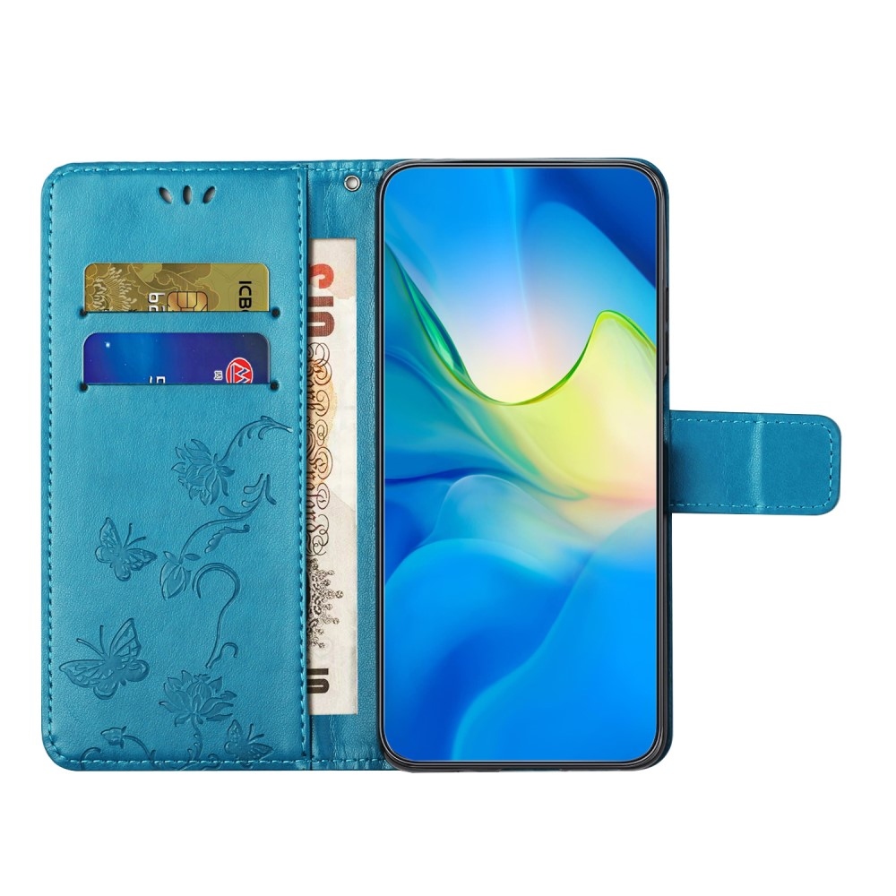 Flower knížkové pouzdro na Samsung Galaxy A35 5G - modré