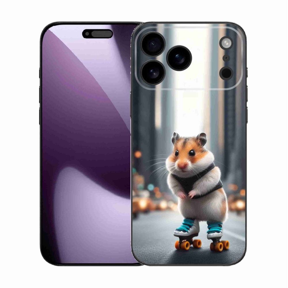Gelový kryt mmCase na iPhone 17 Pro Max - křeček na bruslích