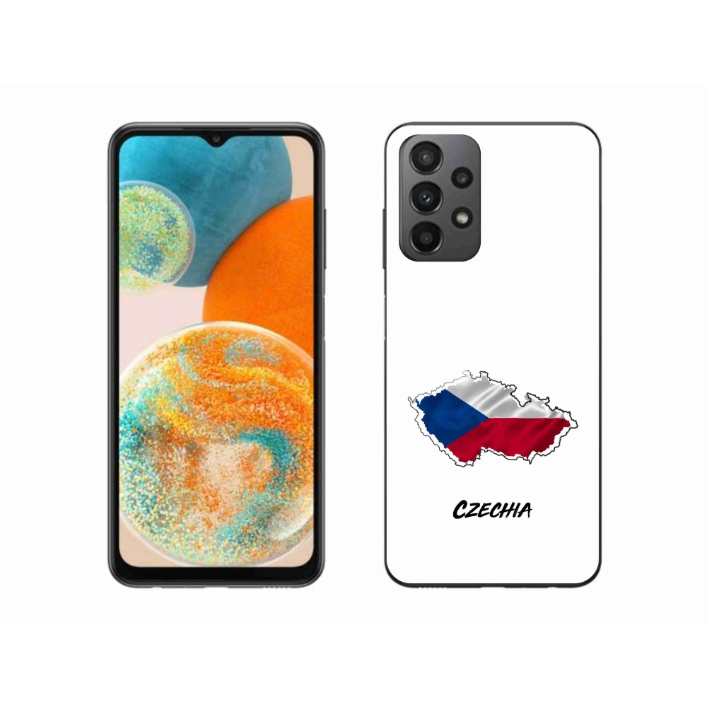Gelový kryt mmCase na Samsung Galaxy A23 4G/5G - Czechia bílé pozadí