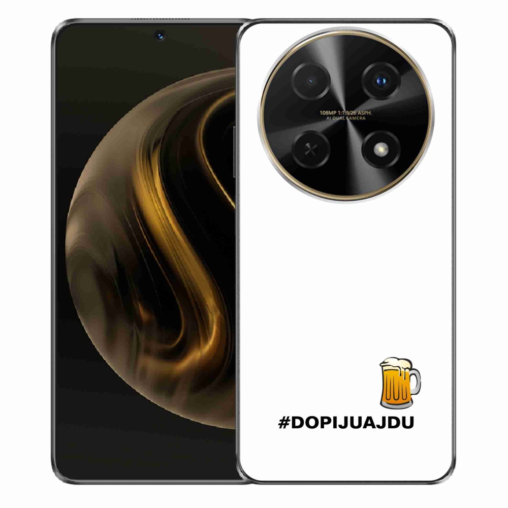 Gelový kryt mmCase na Huawei Nova 12i - pivní motiv 1 bílé pozadí