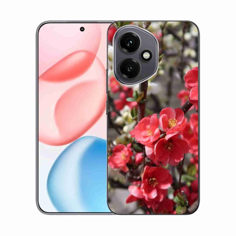 Gelový kryt mmCase na Honor 400 - červené květy