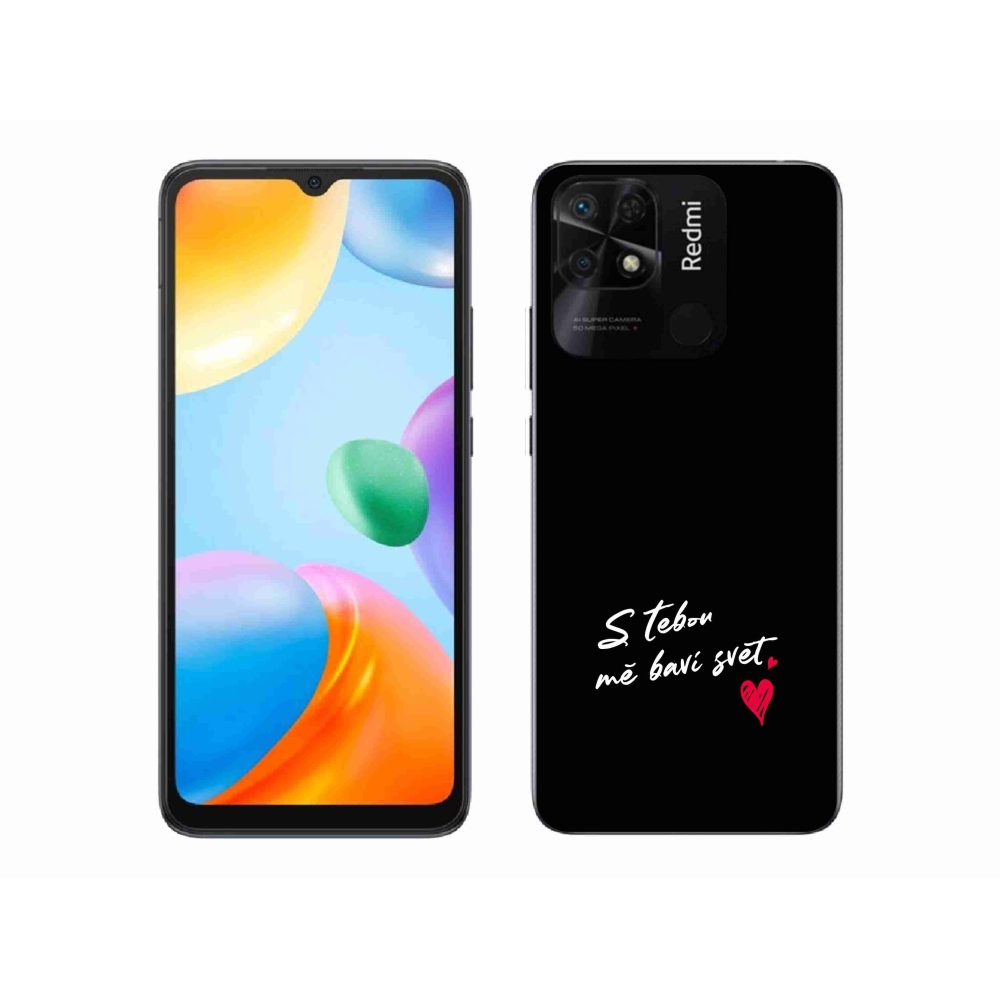 Gelový kryt mmCase na Xiaomi Redmi 10C - zamilovaný text 1 černé pozadí