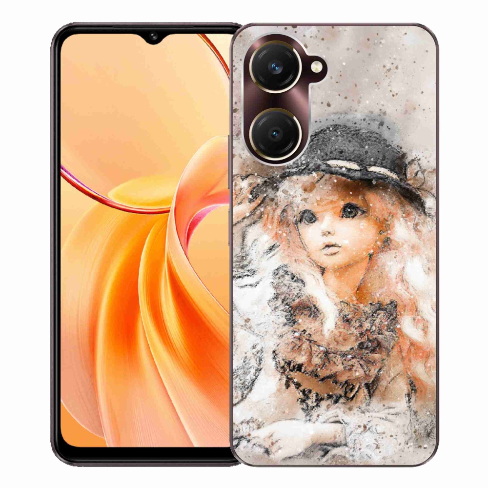Gelový kryt mmCase na Vivo Y28s 5G - holčička s kloboukem