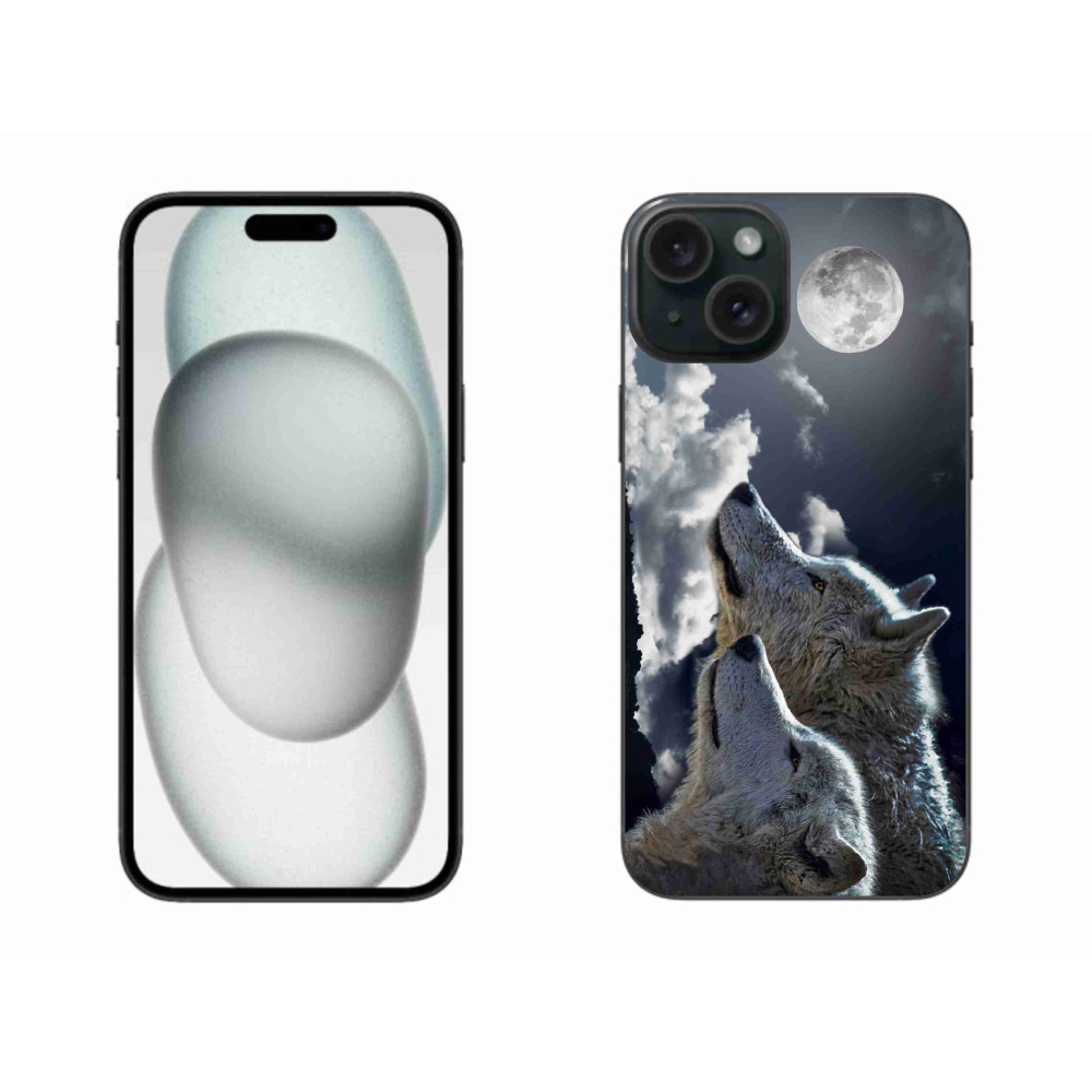 Gelový kryt mmCase na iPhone 15 Plus - vlci