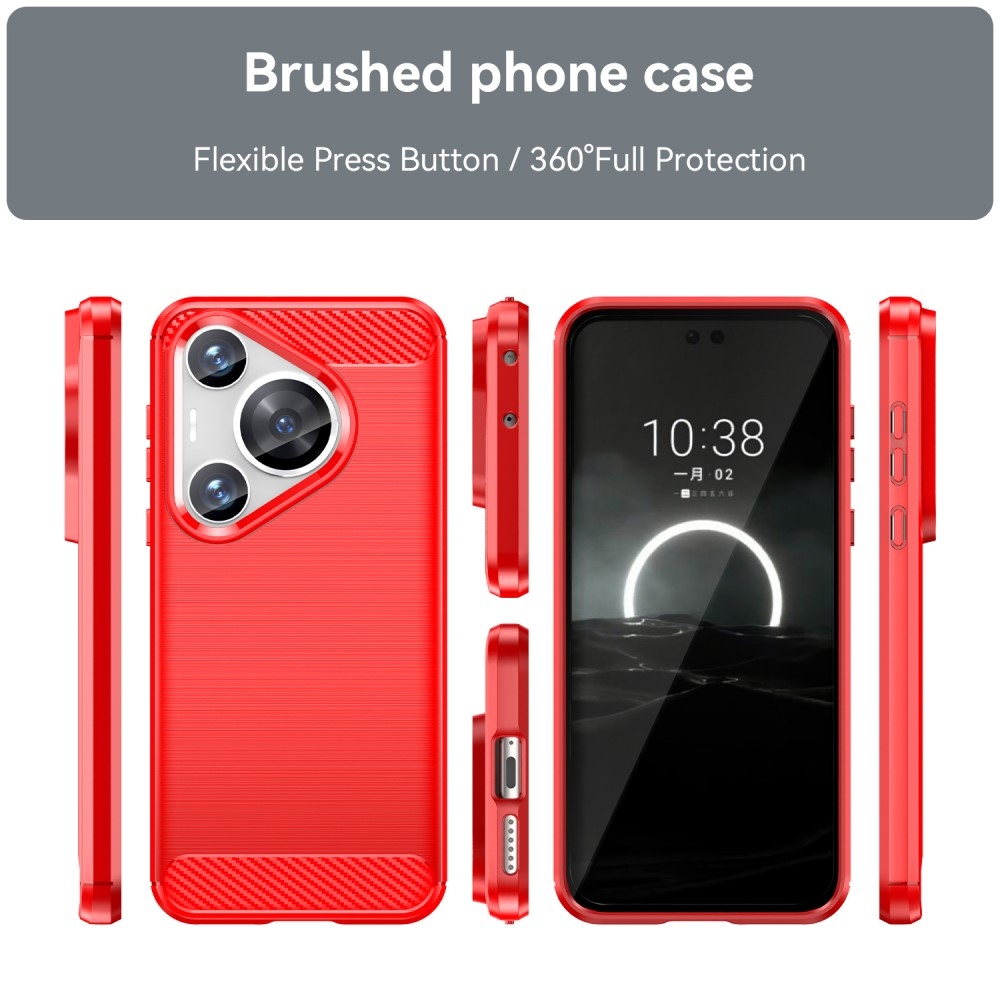 Carbon odolný gelový obal na Huawei Pura 70 Pro - červený