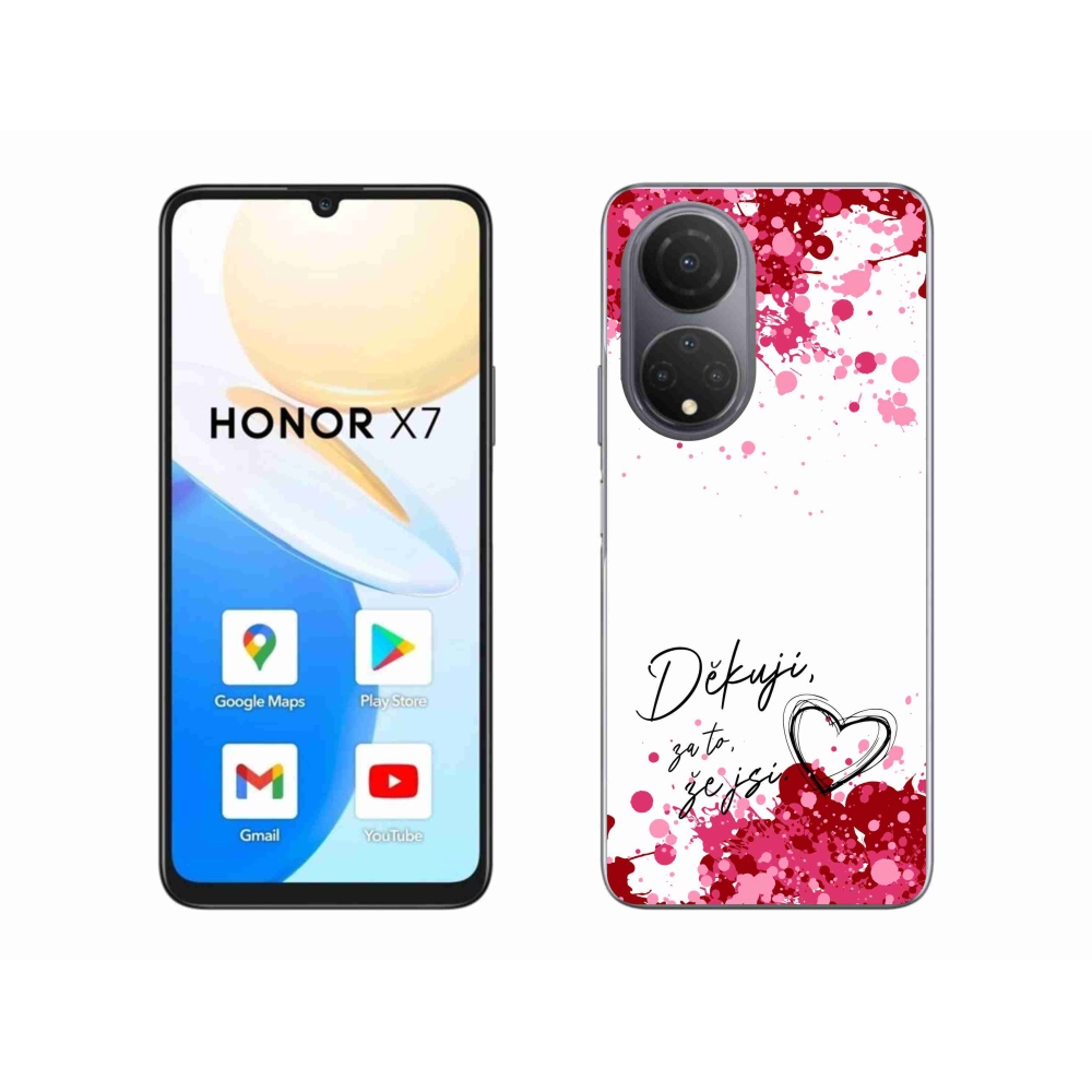 Gelový kryt mmCase na Honor X7 - zamilovaný text 2 bílé pozadí