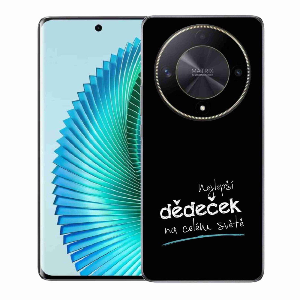 Gelový kryt mmCase na Honor Magic 6 Lite 5G - nejlepší dědeček 3 černé pozadí