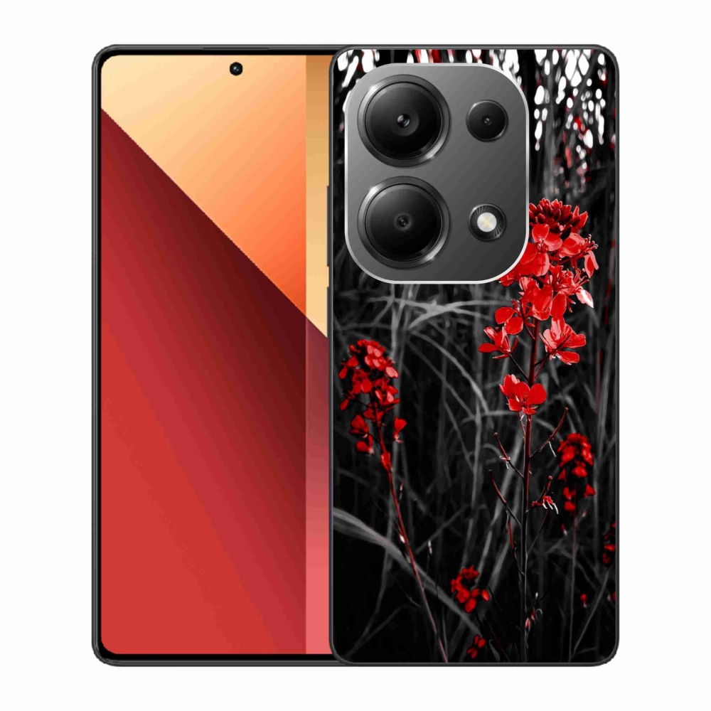 Gelový kryt mmCase na Xiaomi Redmi Note 13 Pro 4G/Poco M6 Pro - červená rostlina