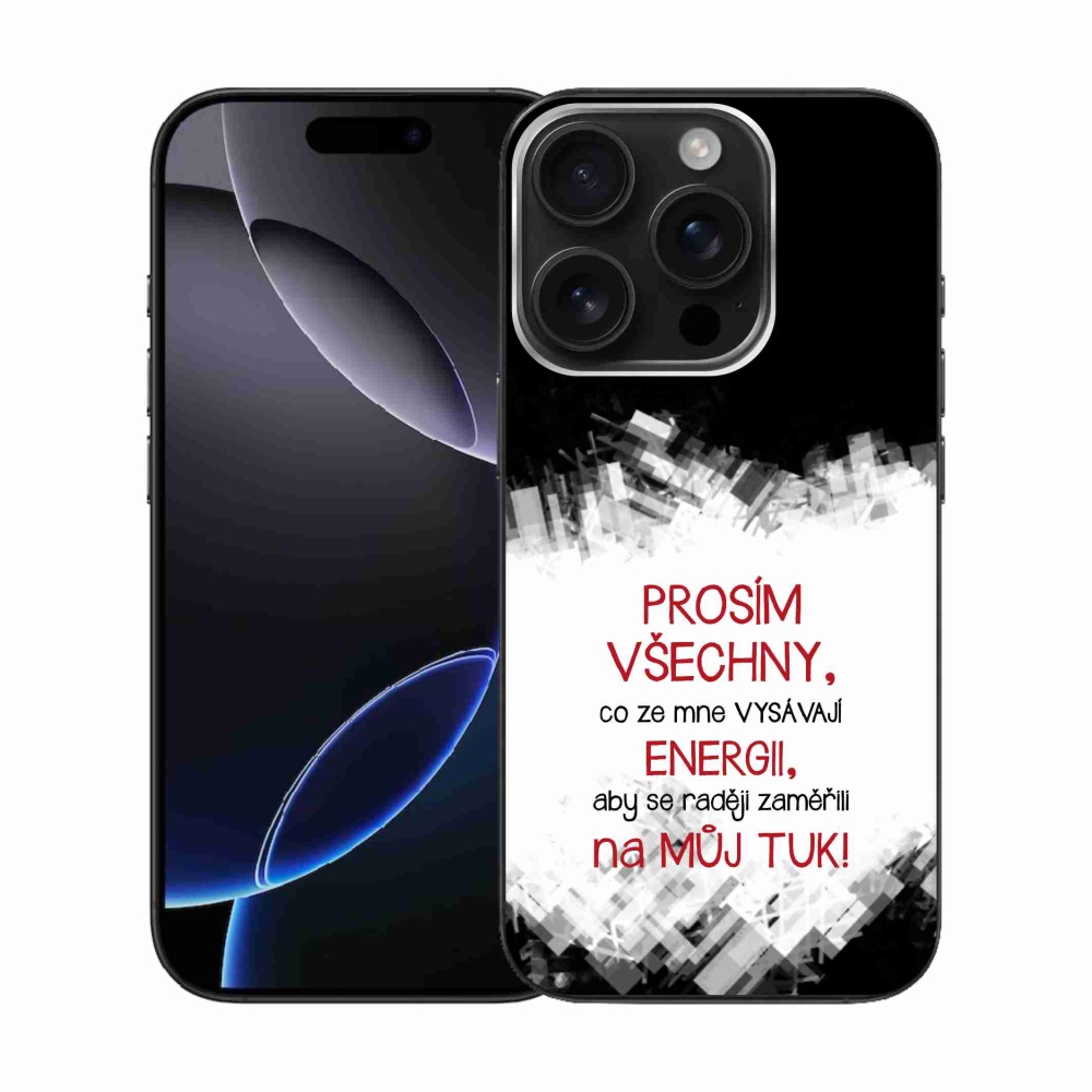 Gelový kryt mmCase na iPhone 16 Pro - vtipný text 1 červený