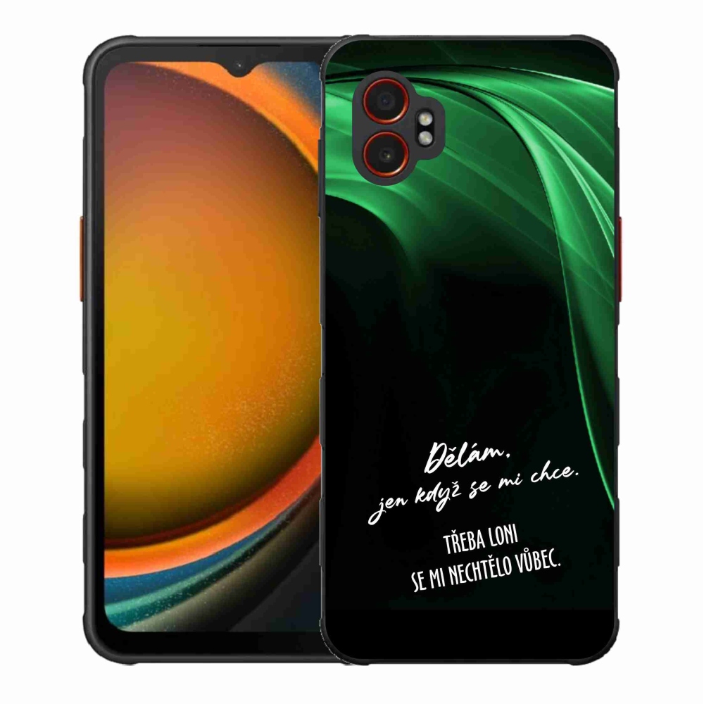 Gelový kryt mmCase na Samsung Galaxy Xcover 7 Pro - vtipný text 12 černé pozadí