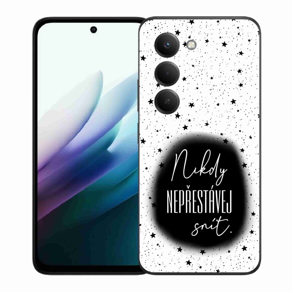 Gelový kryt mmCase na Xiaomi Redmi 15 4G/5G (171mm) - citát 1 černobílé pozadí