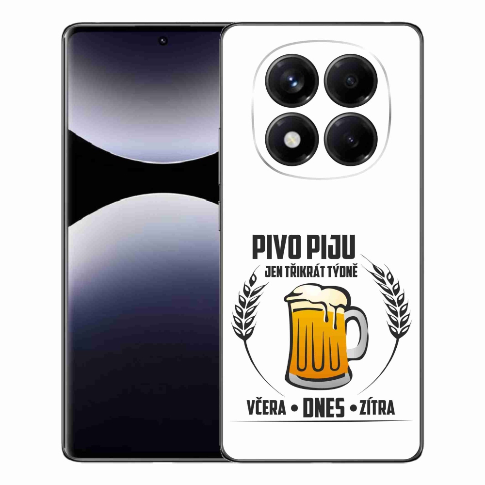 Gelový kryt mmCase na Xiaomi Redmi Note 14 Pro - pivní motiv bílé pozadí
