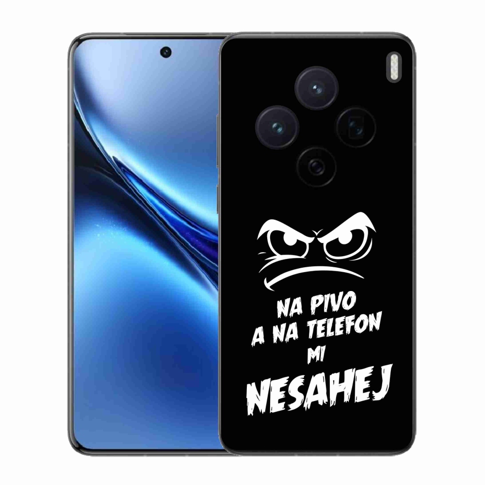 Gelový kryt mmCase na Vivo X200 5G - pivní motiv 2 černé pozadí