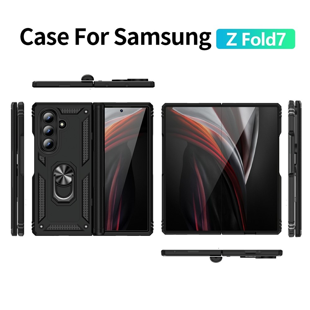 Ring odolný kryt na Samsung Galaxy Z Fold7 5G - černý